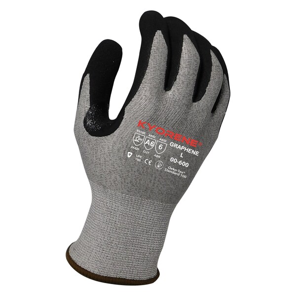Kyorene 13g Gray Kyorene Graphene, A6 Liner with Black HCT MicroFoam, Nitrile Palm Coating (XXL) PK Gloves 00-600 (XXL) - main